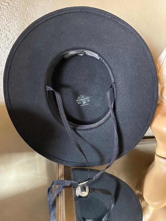 WESTERN STYLE VINTAGE HAT + RED FEATHERS & CHIN STRAP